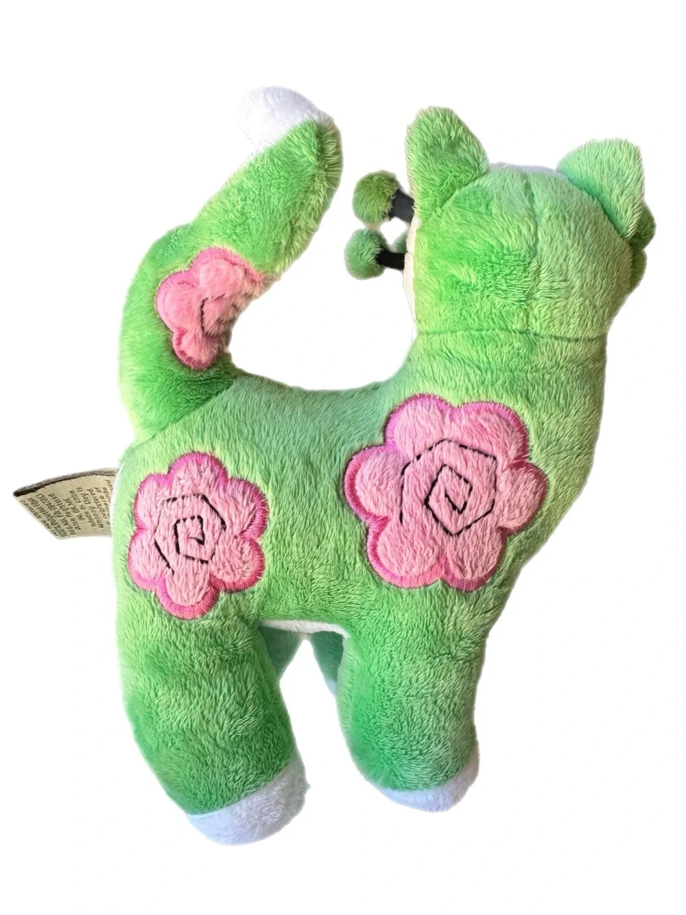Amy Lacombe WhimsyClay Plush Cat Flora vintage green white pink plush kitty